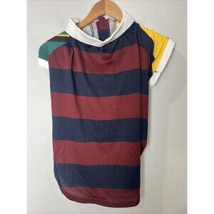 Rowing Blazers Navy blue and burgundy Dog Puppy Rugby Polo Shirt Sz Similar To L